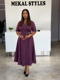Purple Side Buckle Dress
