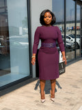 Deep Purple Belted Dresses