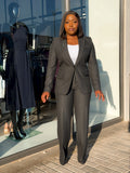 Charcoal Grey Striped Suit