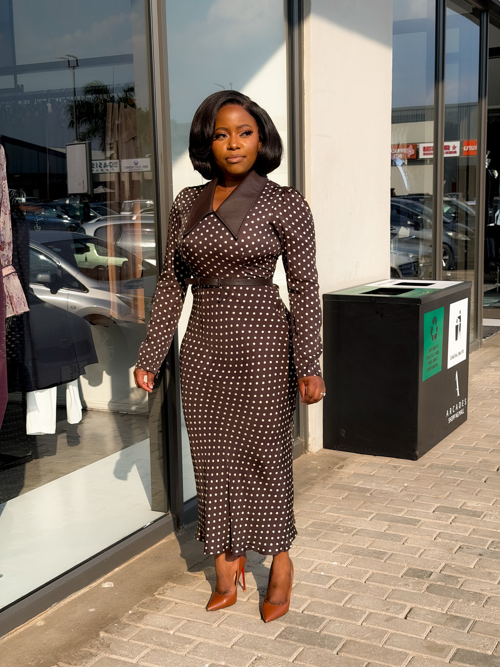Brown PolkaDot Dress