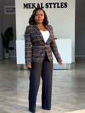 Navy Plaid Blazers