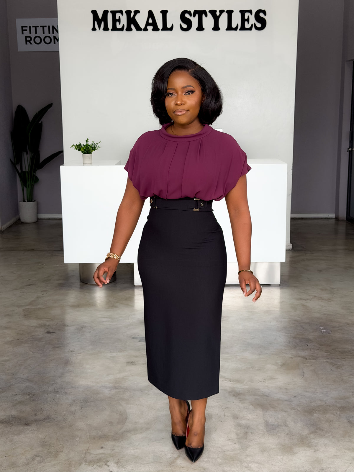 Burgundy Black Dress