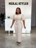 Ivory Buttoned Dress