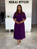 Plum Front Pleat Dress