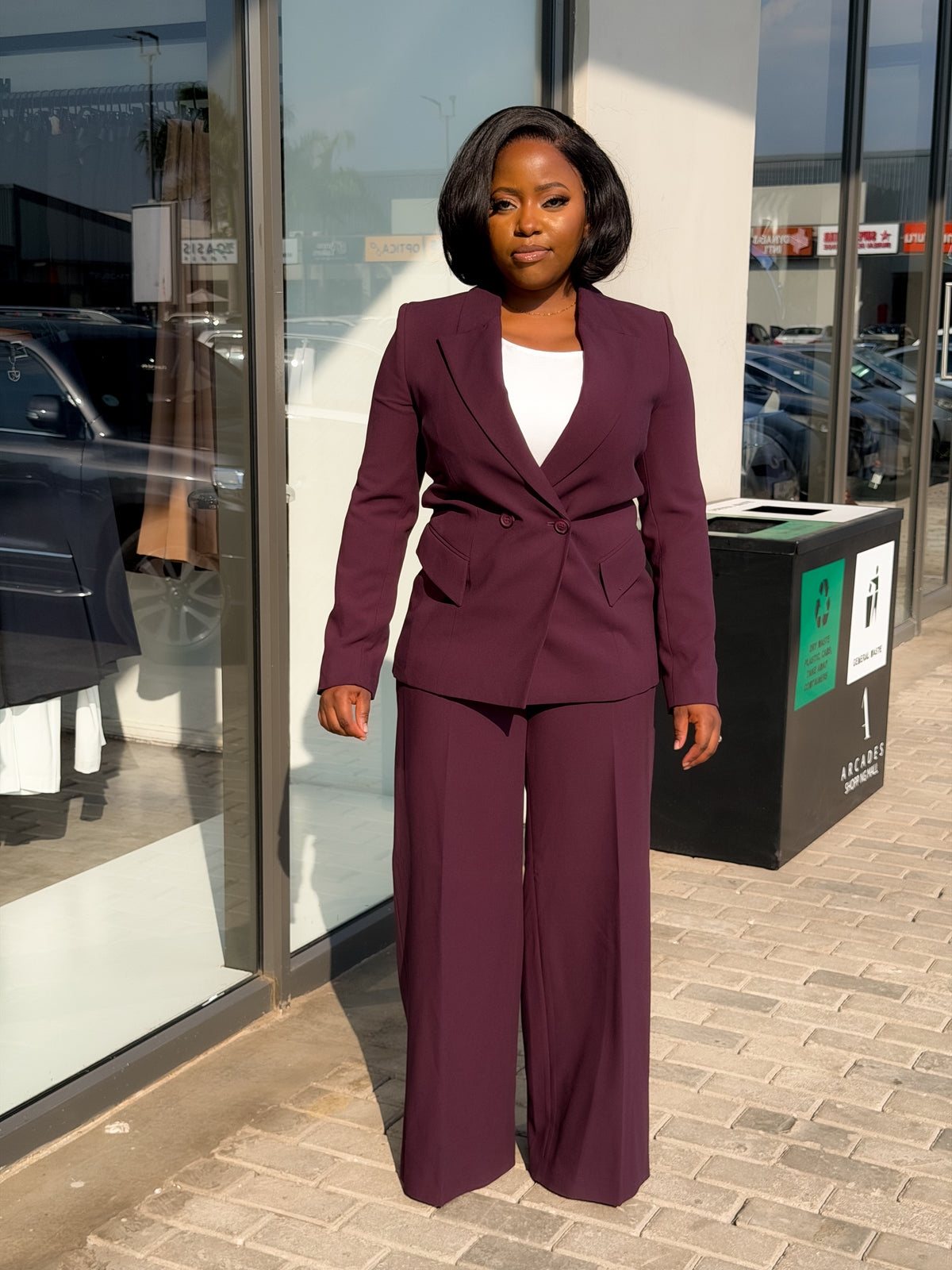 Mulberry Double Breasted Straight Pant Suit