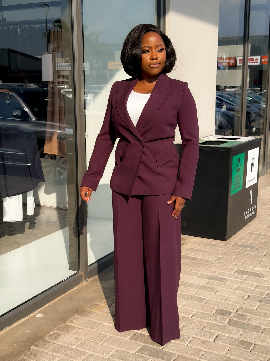 Mulberry Double Breasted Straight Pant Suit