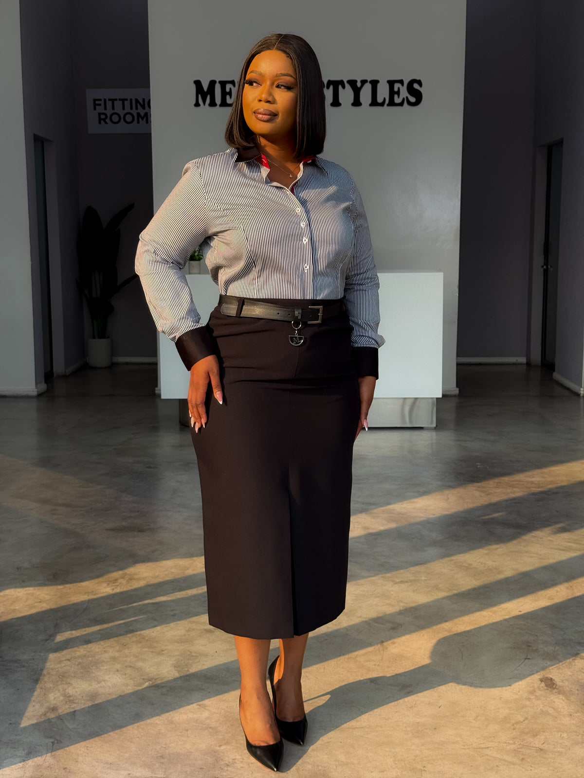 Front Pleat Belted Skirts