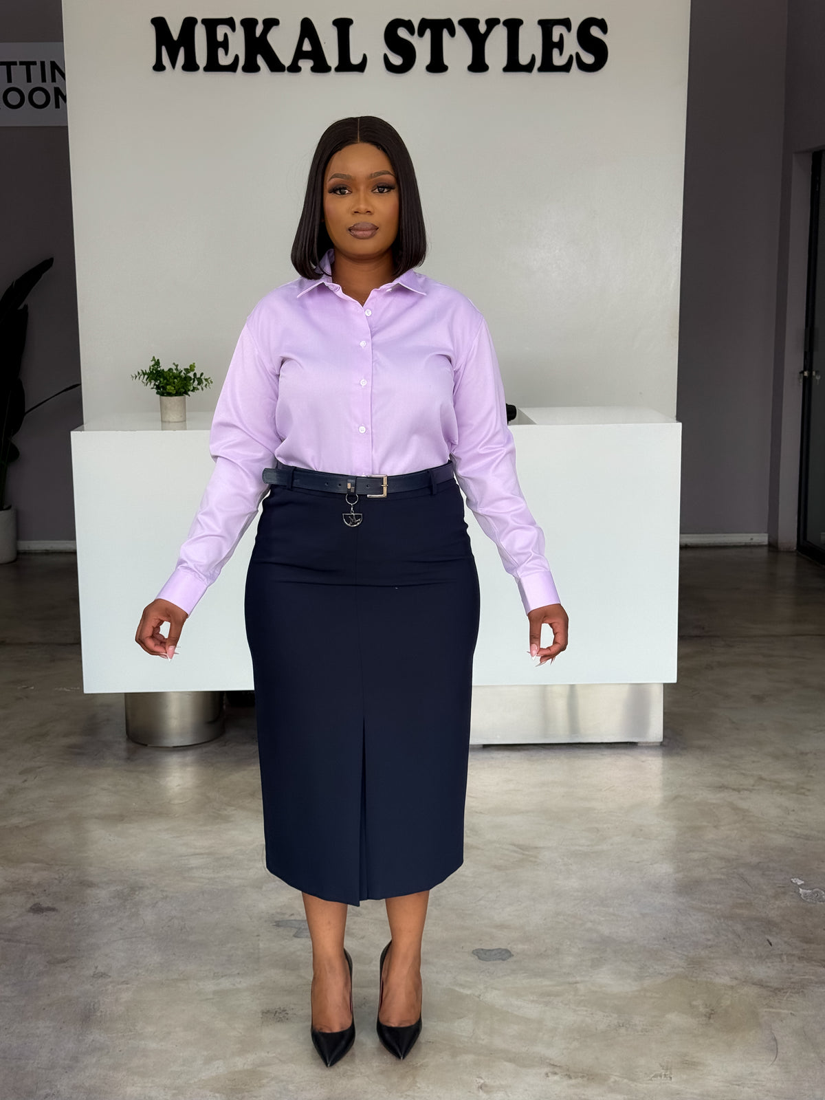 Front Pleat Belted Skirts