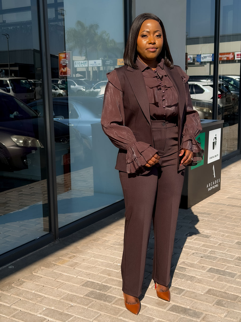 Mocha Sleeveless Suit