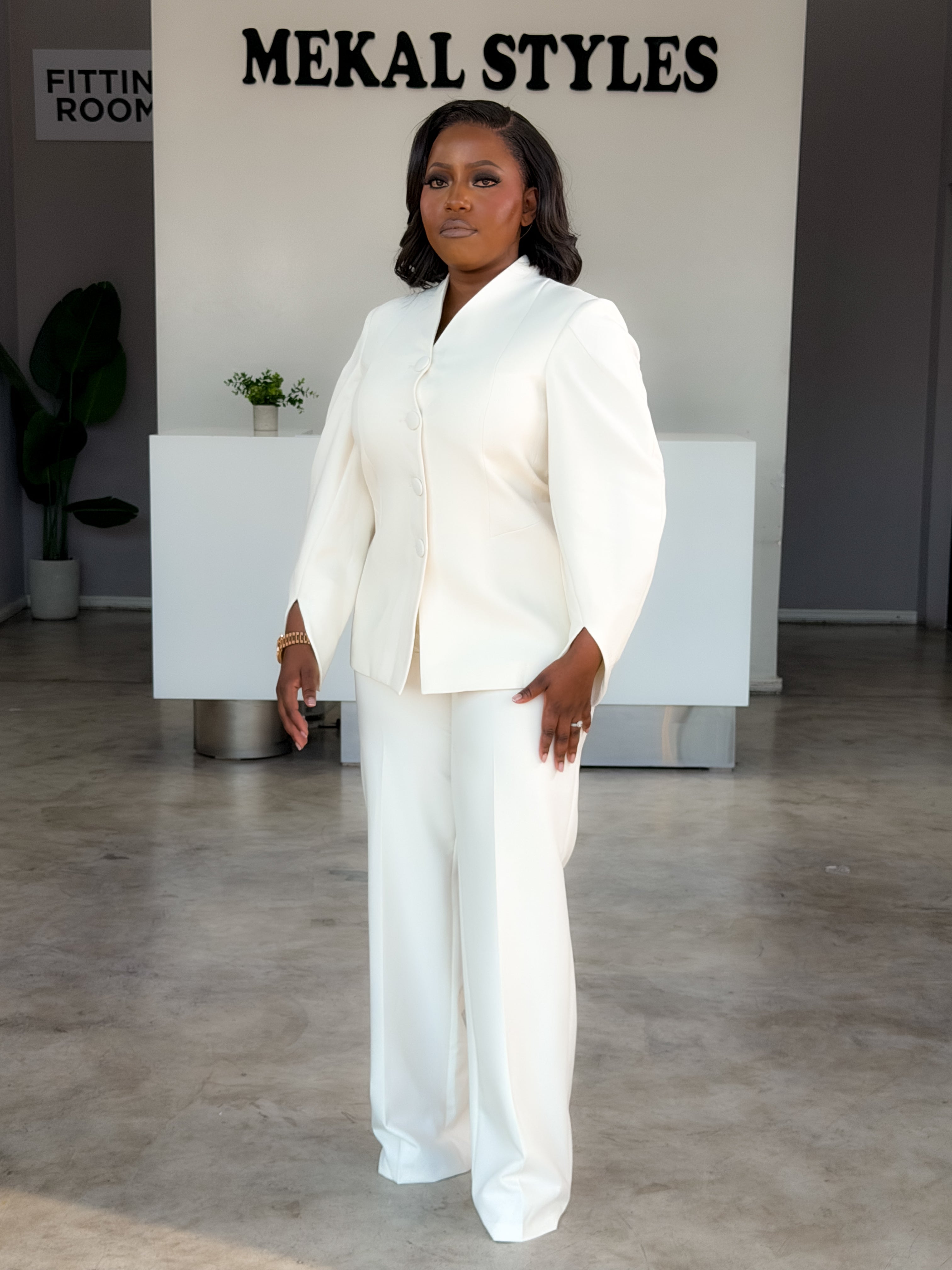 Cream Camille Pant Suit.