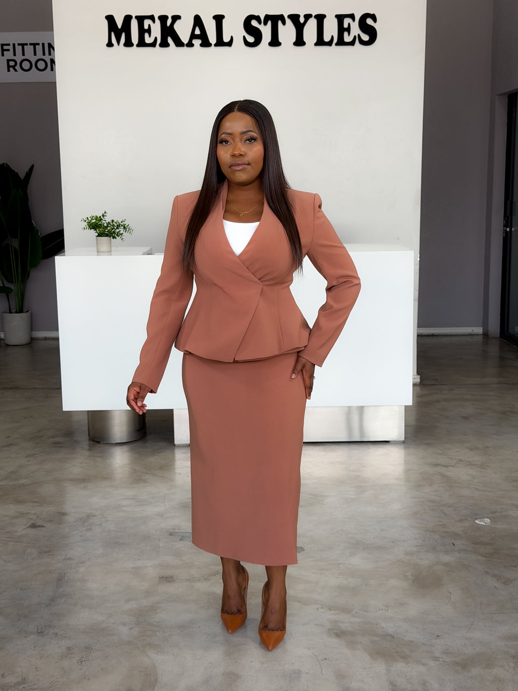 Terracotta 4Pcs Pant/Skirt Suit
