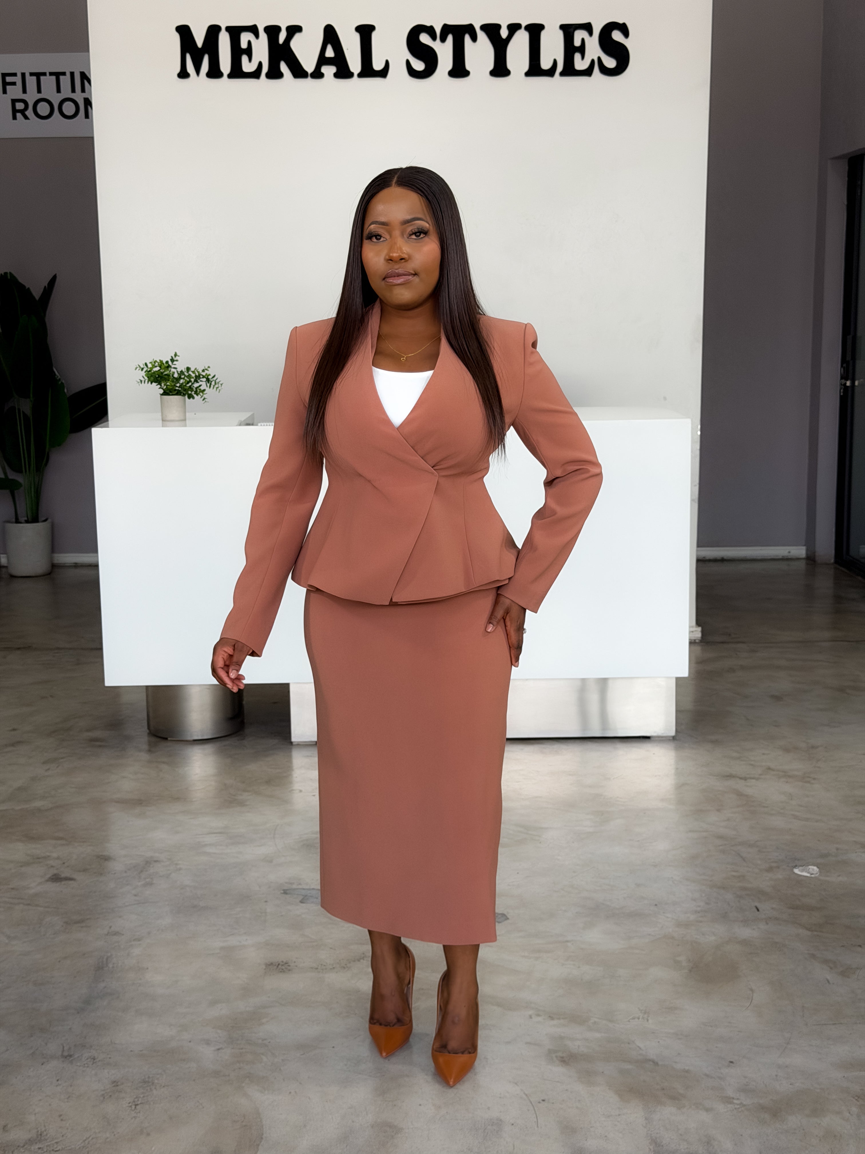 Terracotta 4Pcs Pant/Skirt Suit