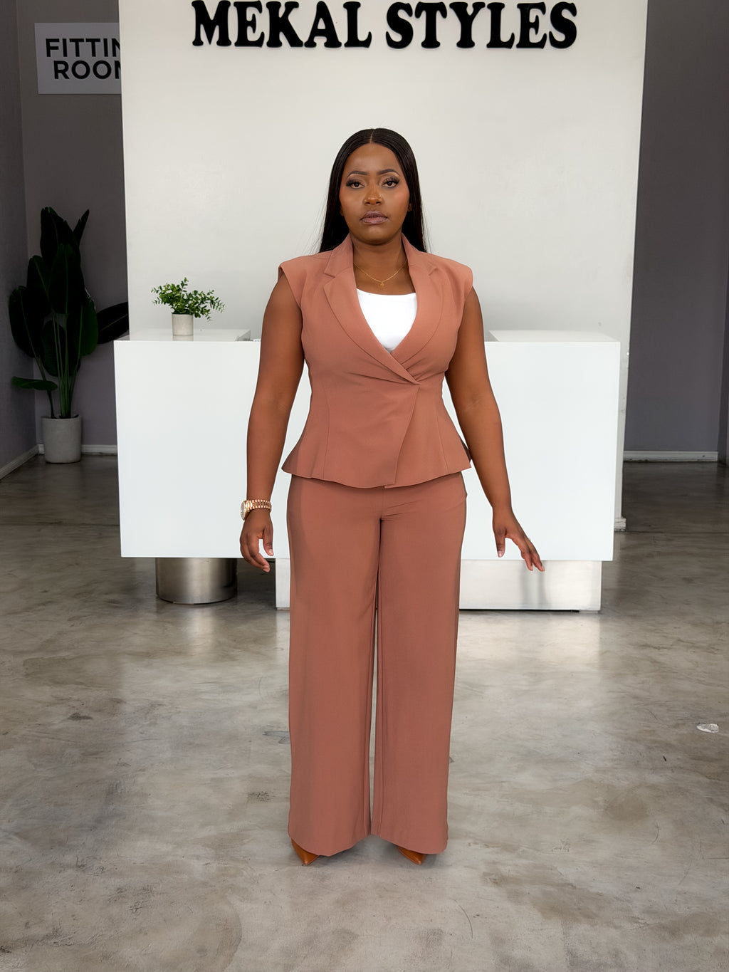 Terracotta 4Pcs Pant/Skirt Suit