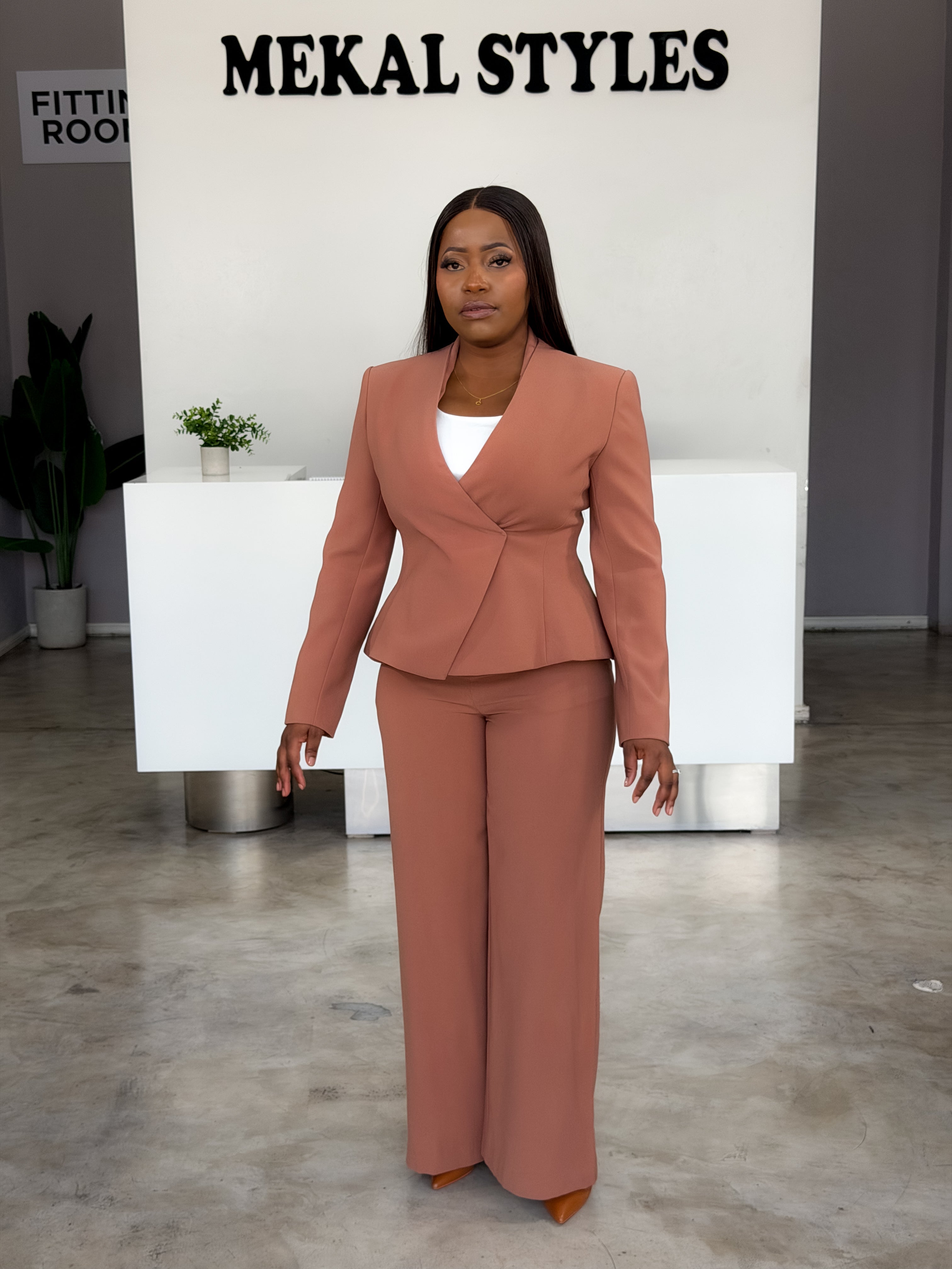 Terracotta 4Pcs Pant/Skirt Suit