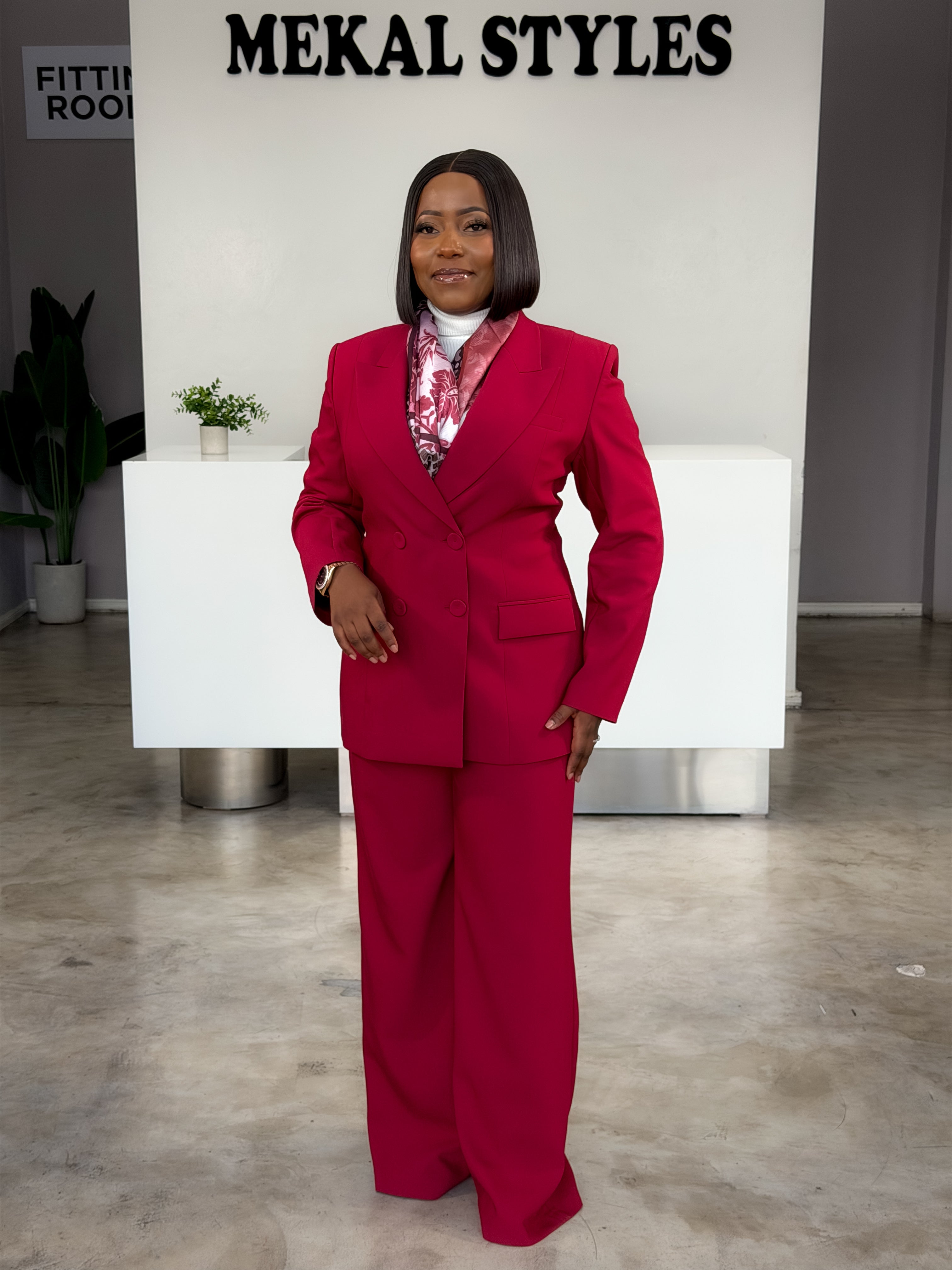 Cherry Straight Pant Suit