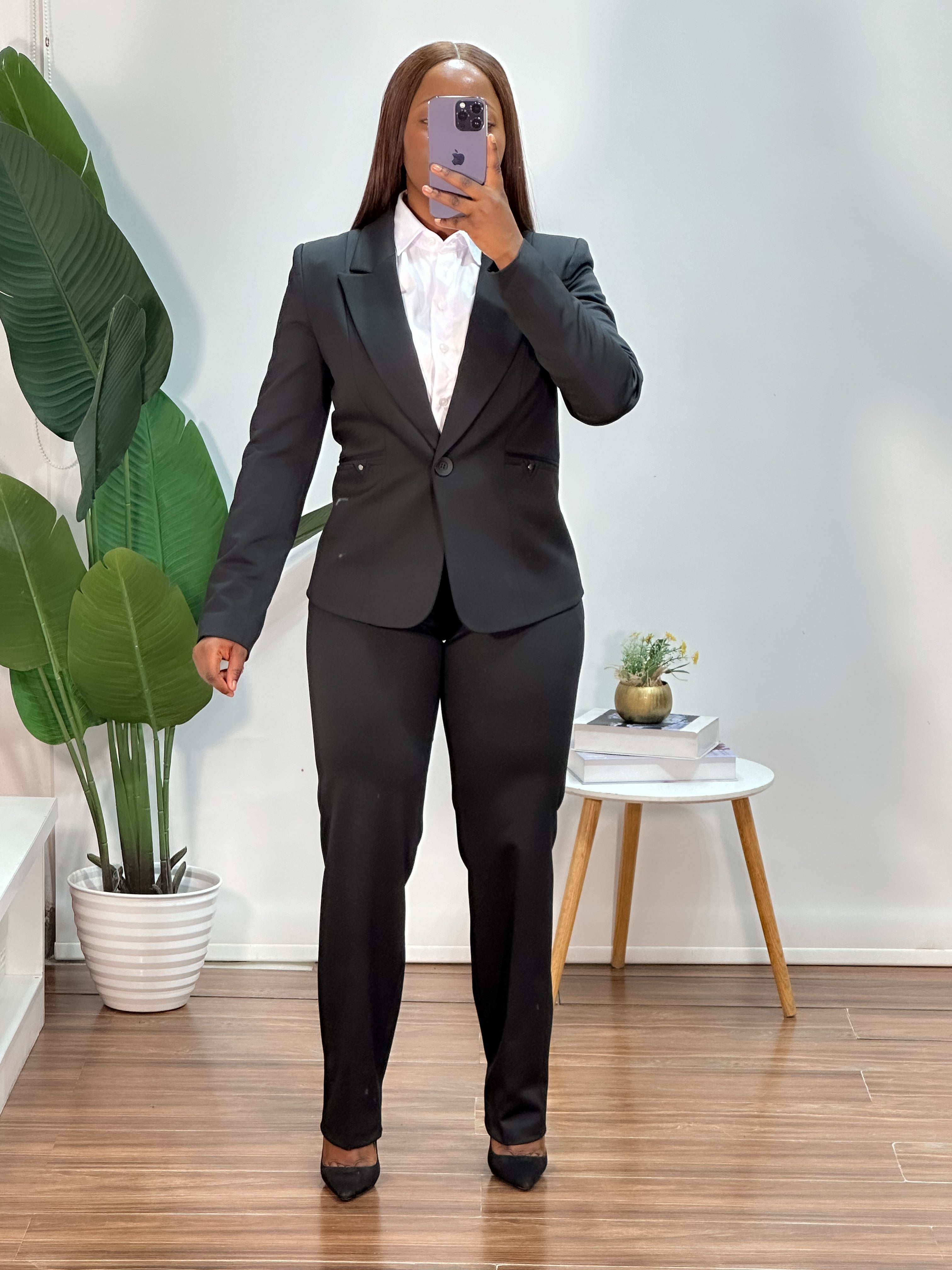Black Cigarette Pant Suit