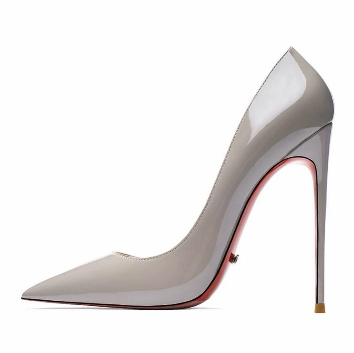 Bare Grey Red Bottom Stilettos