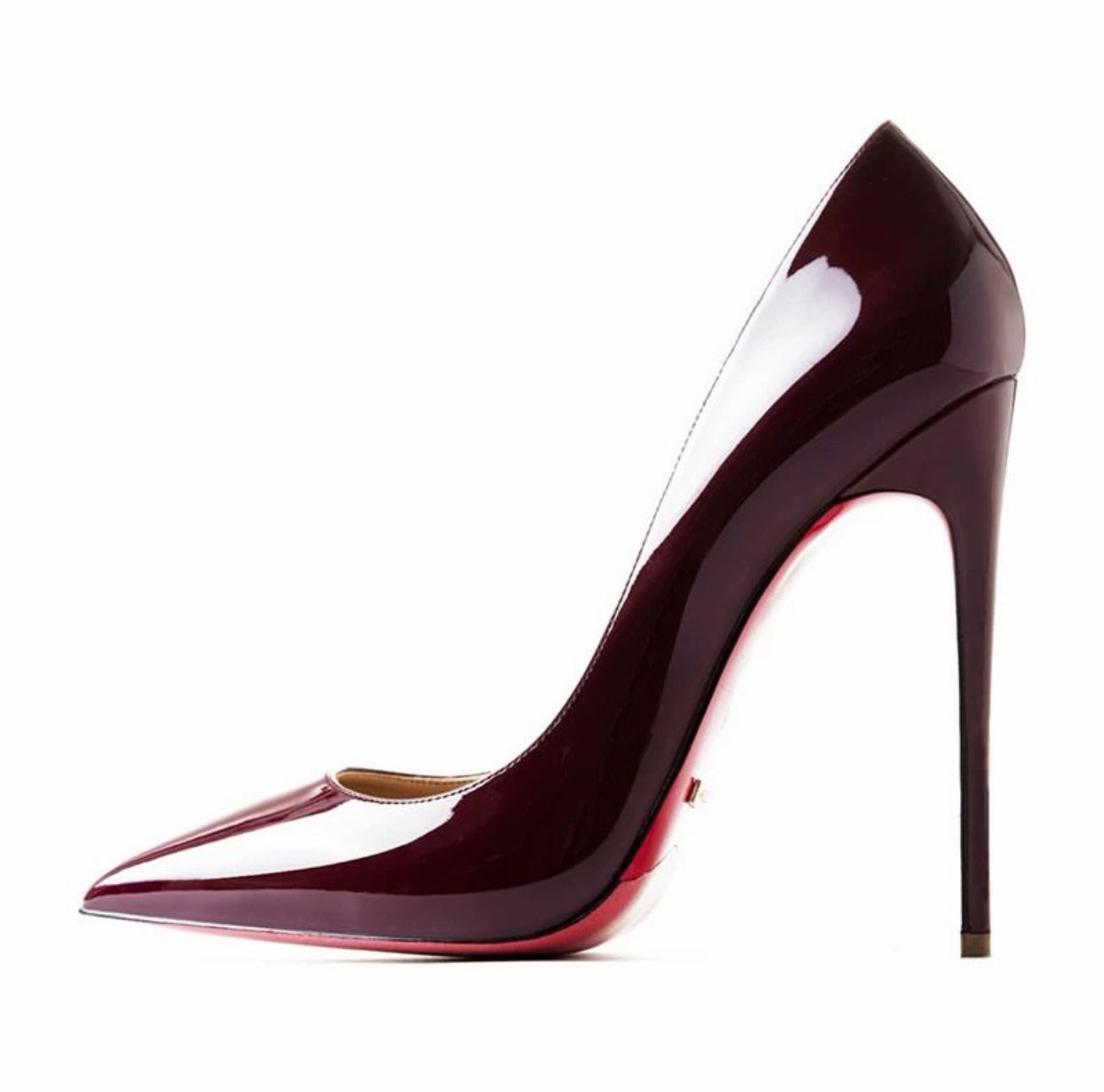 Glossy Wine Red Bottom Stilettos