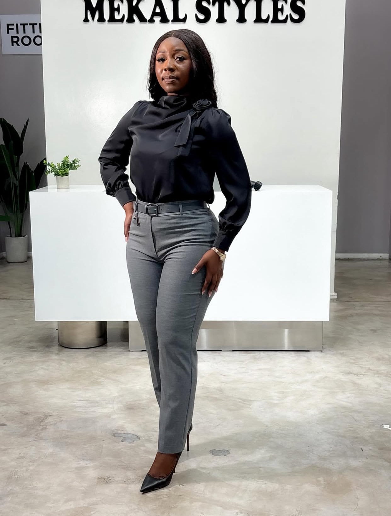 Black Rose Detailed Blouse