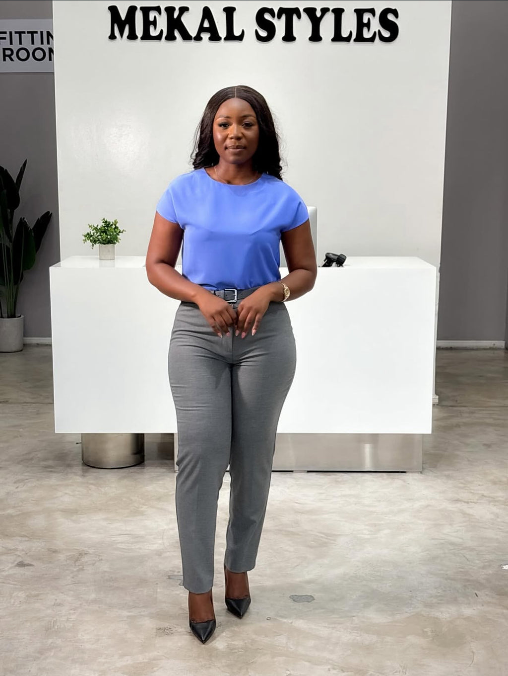 Cornflower Blue Chiffon Blouse