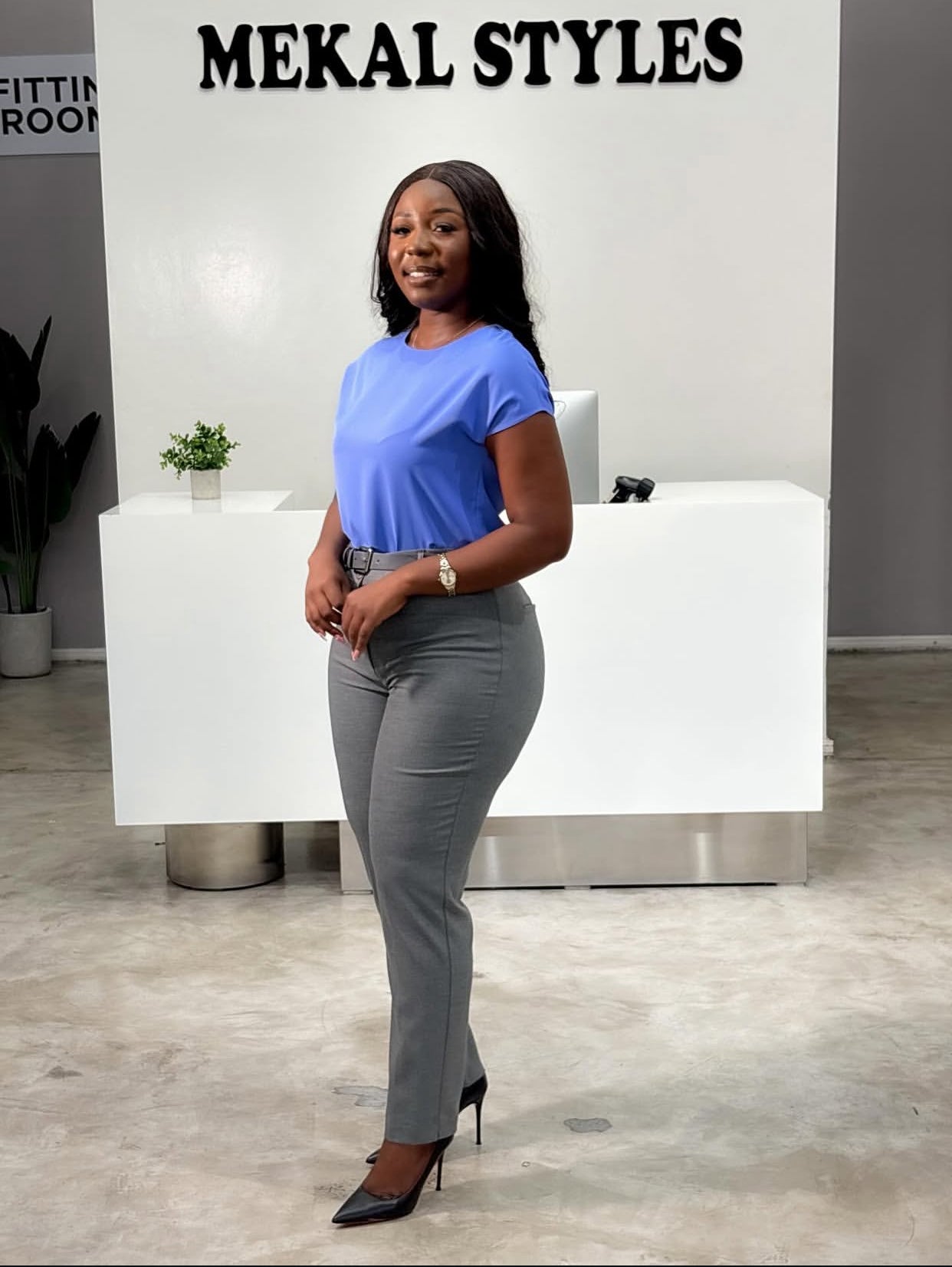 Cornflower Blue Chiffon Blouse