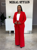 Hot Red Pant Suit