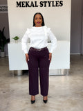 Plum Cigarette Pants