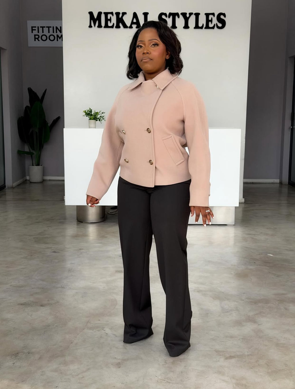 Nude Mini Cashmere Coat