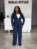Wool Navy Pant Suit