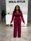 Wine Straight Pants