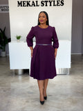 Side Pleat Belted Dresses