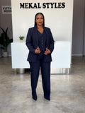 Navy 3pcs Pant Suit