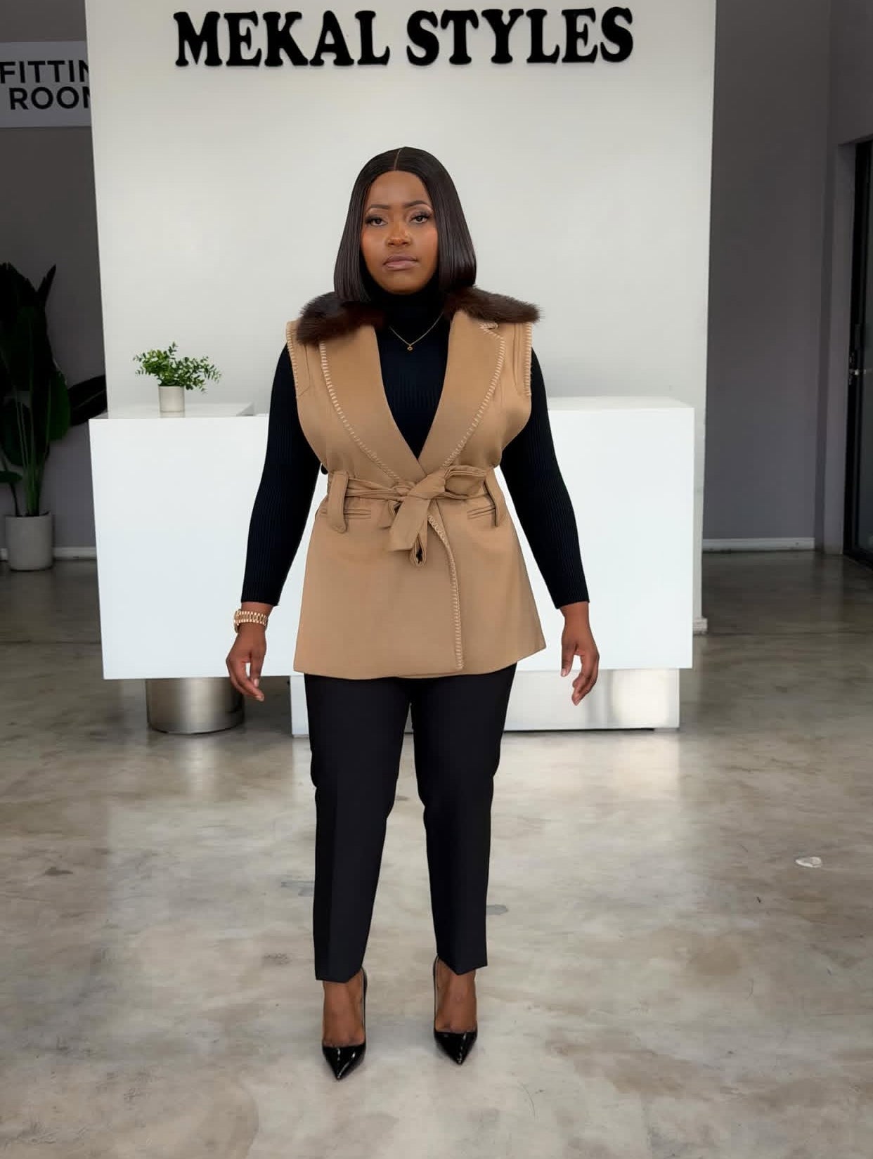 Camel Shawl Coat