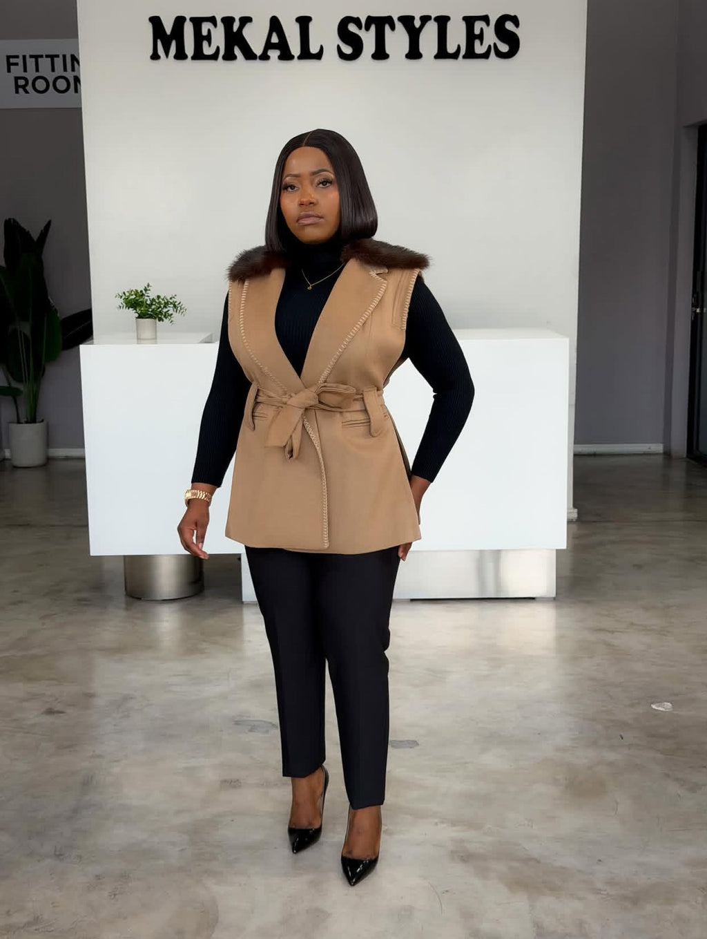 Camel Shawl Coat