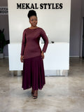 Burgundy Silk Dresses