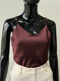 Wine Silk Camisole Top