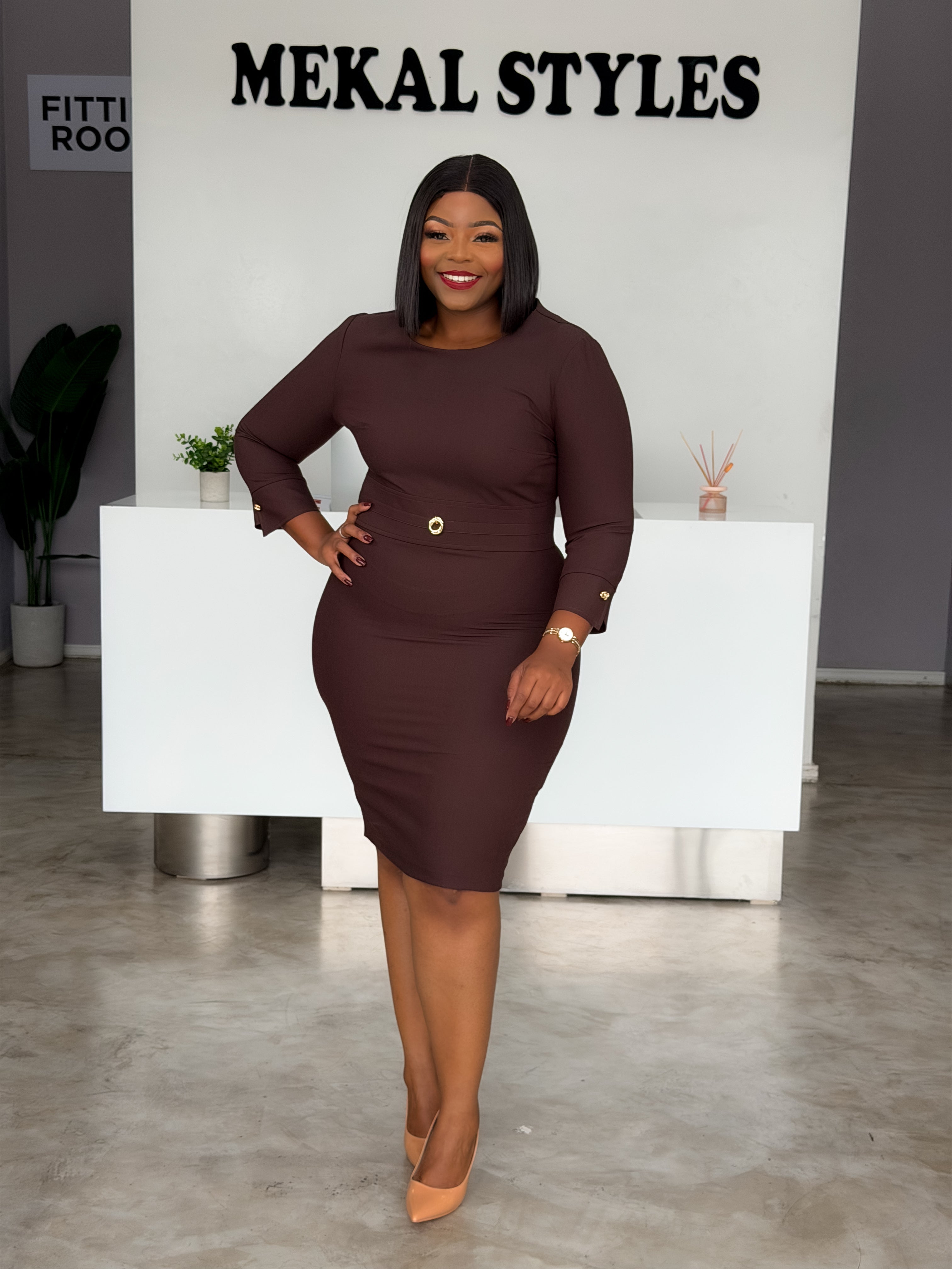 Brown BodyFit Dresses