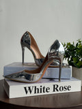 Silver Side Open Stilettos