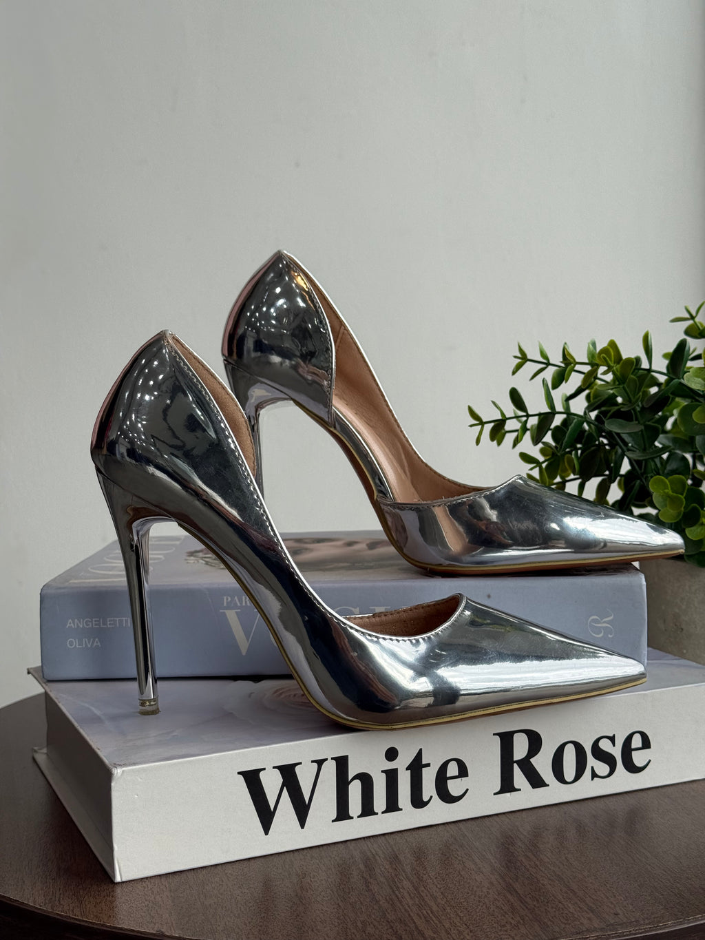 Silver Side Open Stilettos