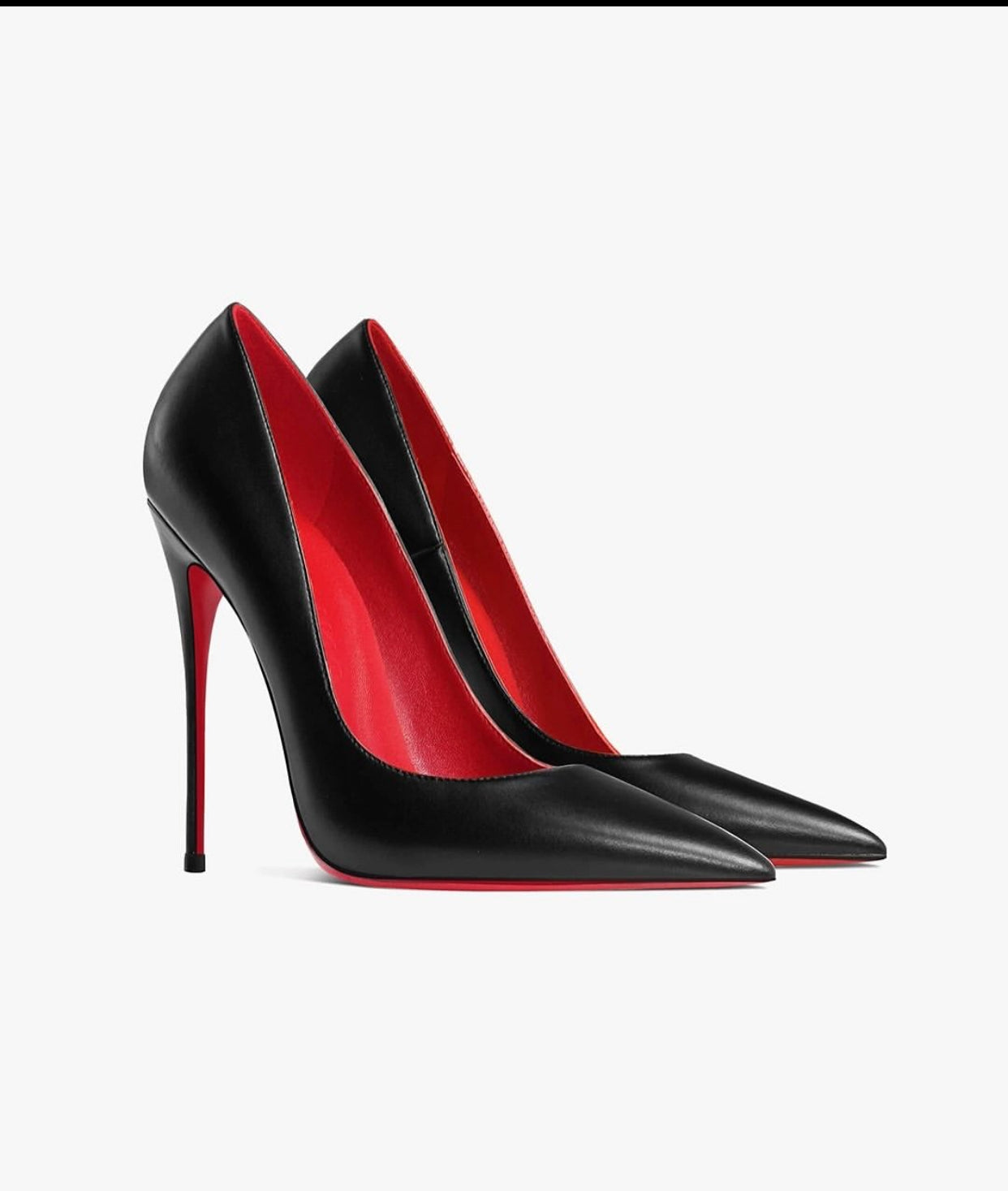 Matte Black Red Bottom Stilettos
