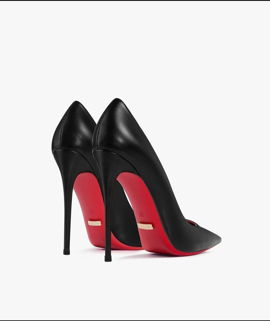 Matte Black Red Bottom Stilettos