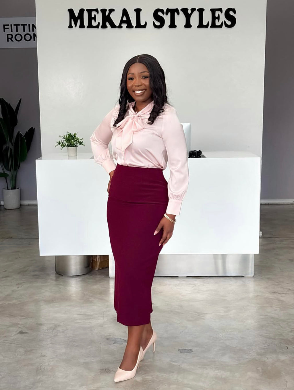 Rose Front Knot Blouse