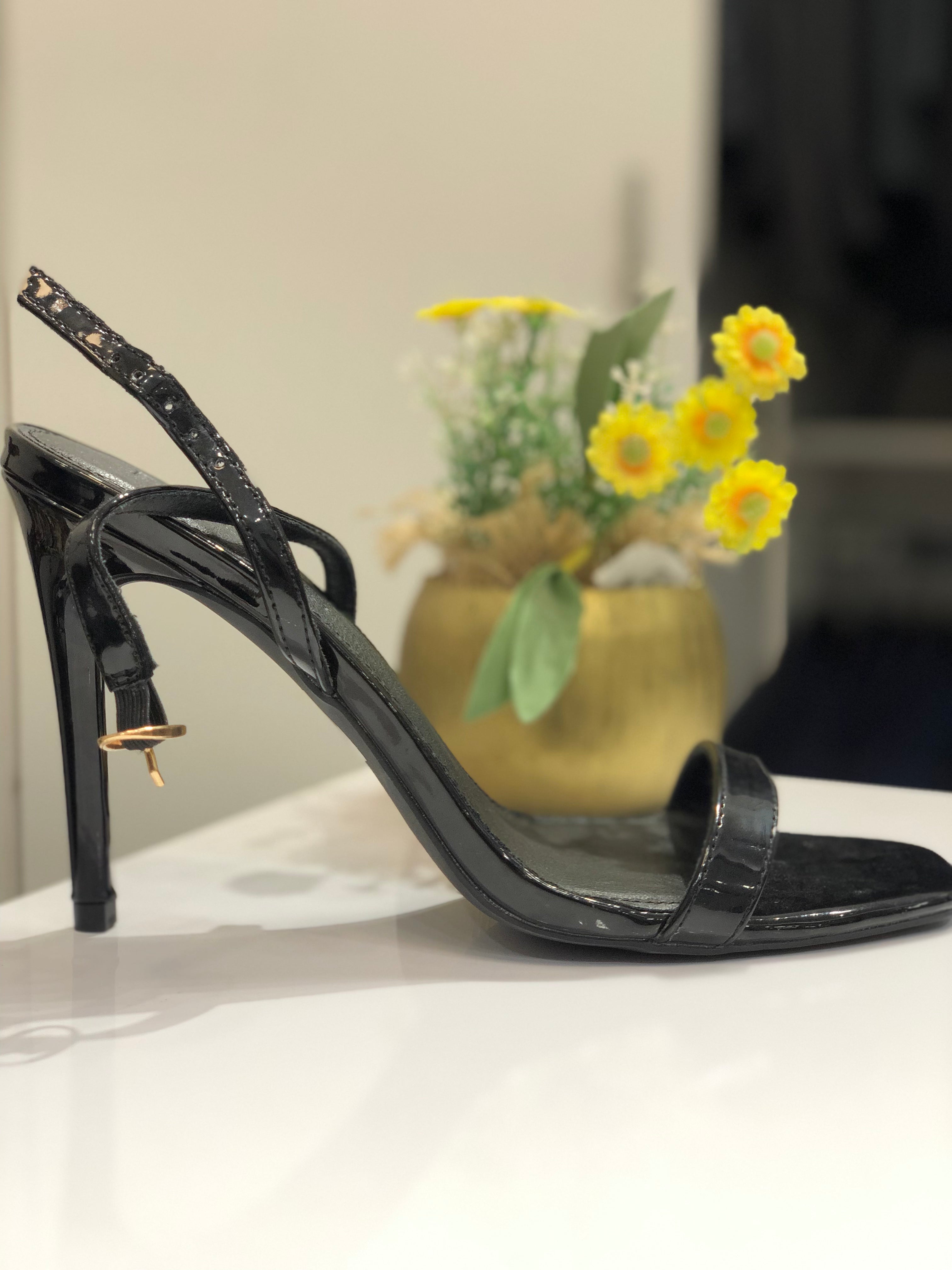 Black Open Stilettos