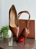Brown 10cm Red Bottom Stilettos