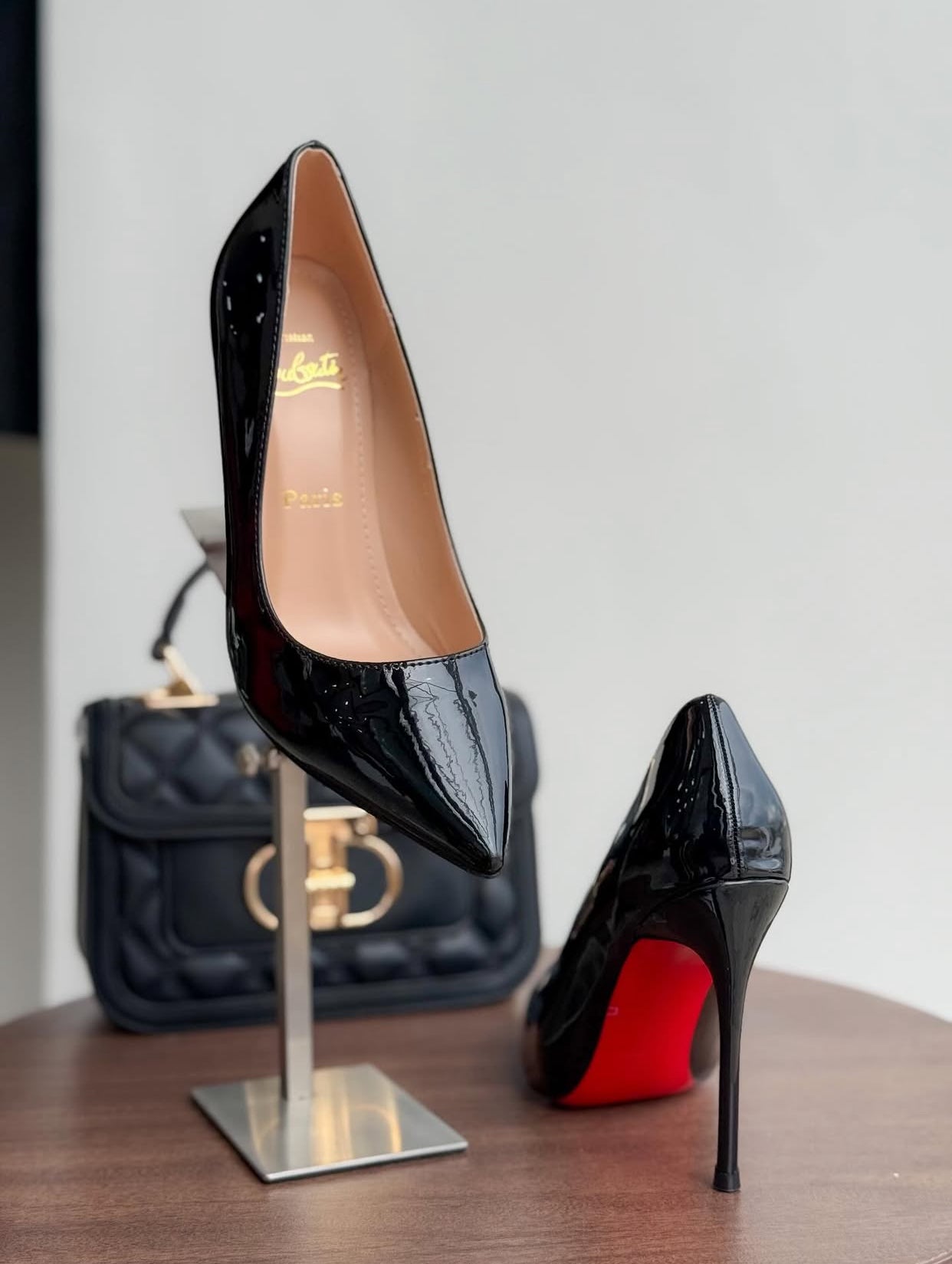 Glossy Black Red Bottom Stilettos
