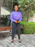 Purple Striped Smart Shirt