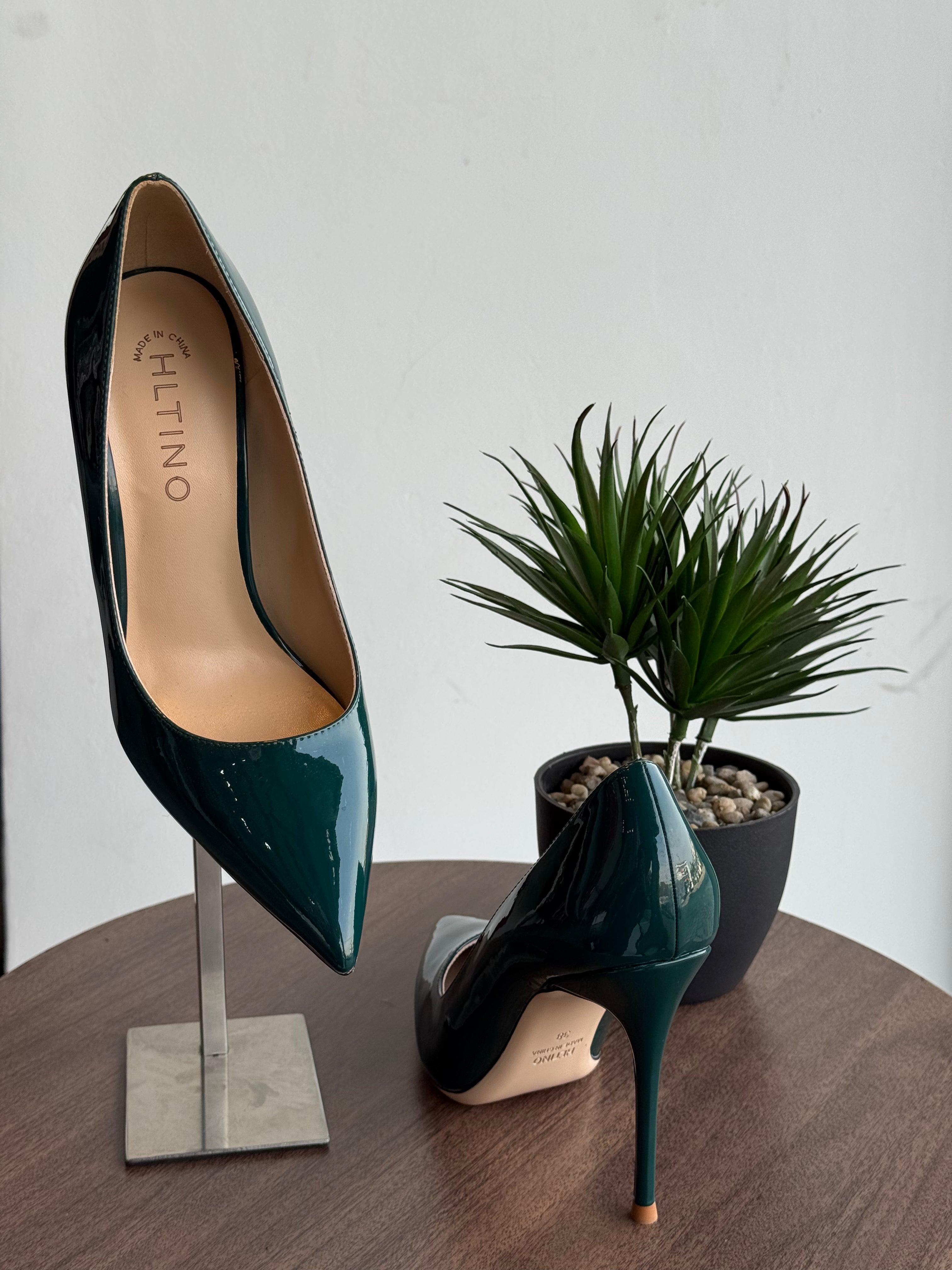 Glossy Green Stilettos