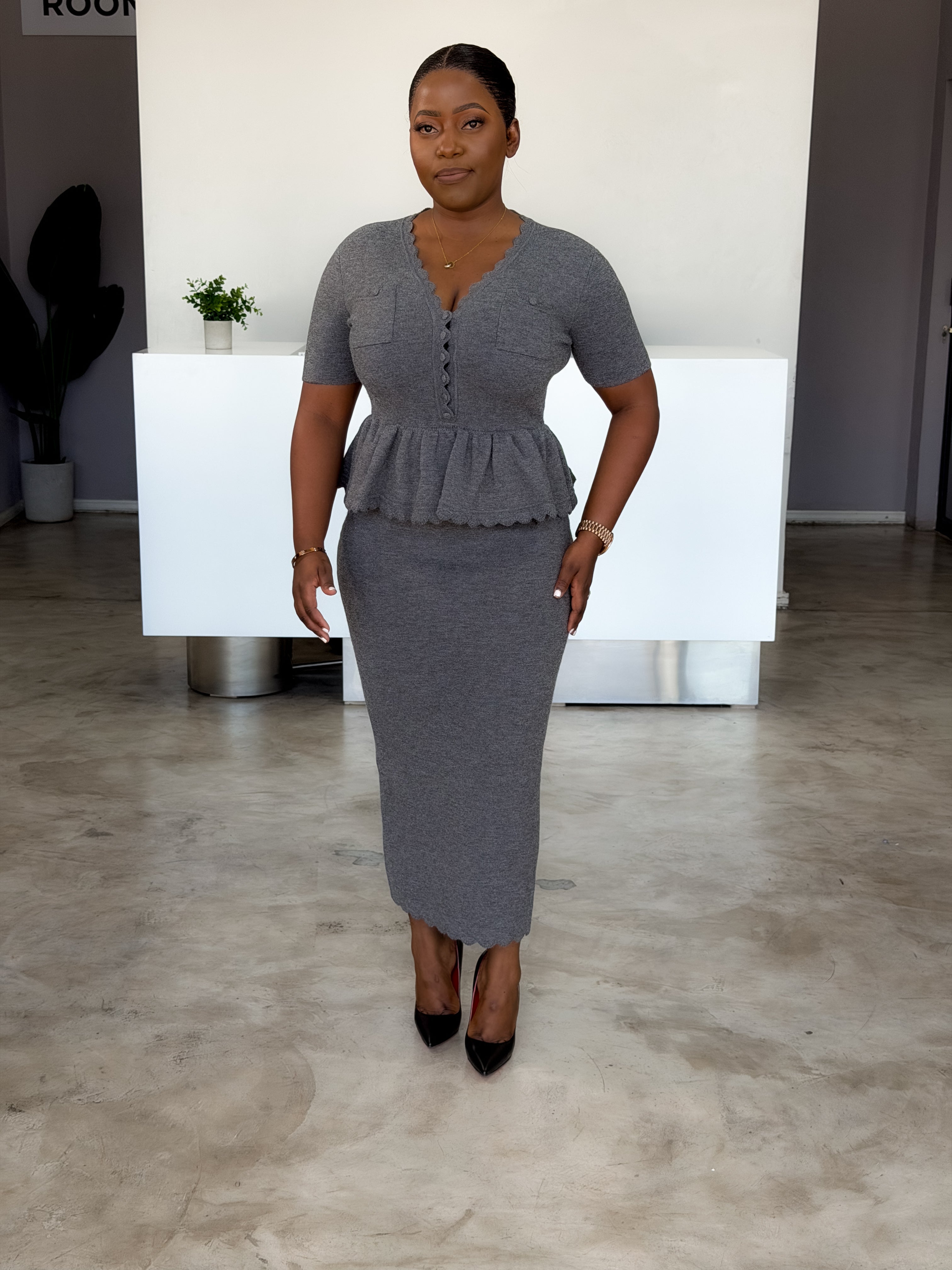 Grey Knitted Dress