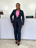Navy Long Blazer Pant Suit