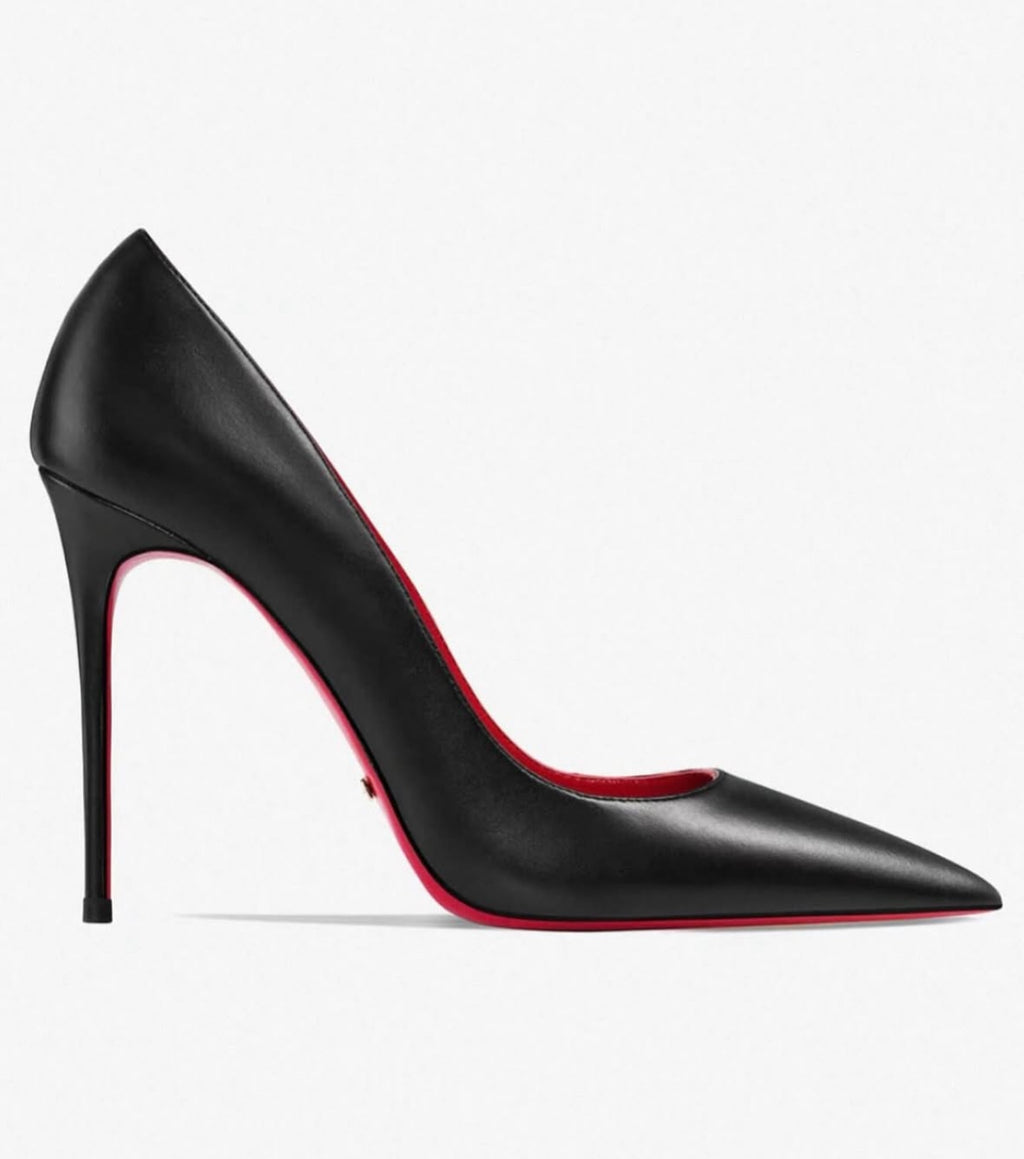 Matte Black 10cm Red Bottom Stilettos